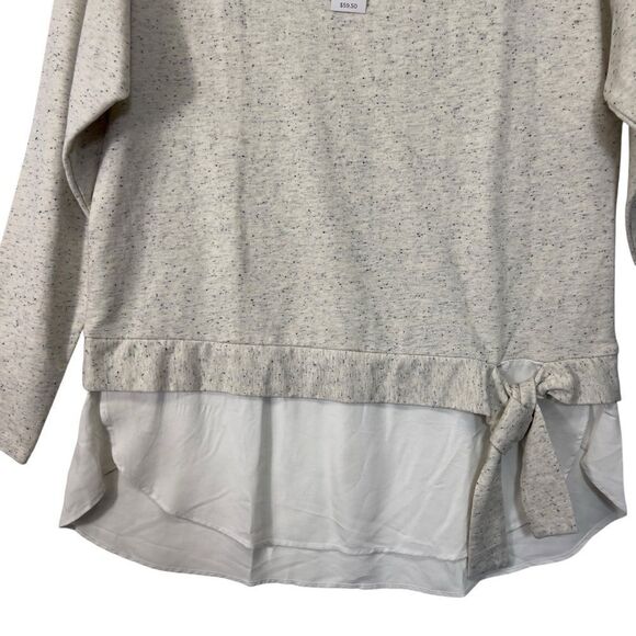 Nwt Ann Taylor LOFT Speckled Sweater in Light Grey with 3/4 Sleeves, Size small - Picture 2 of 12